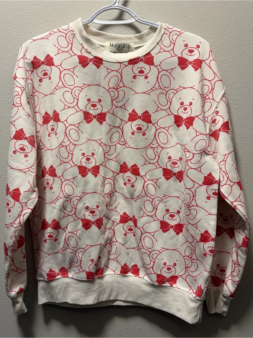 Wound Up Teddy Bear All Over Print Sweatshirt - Small